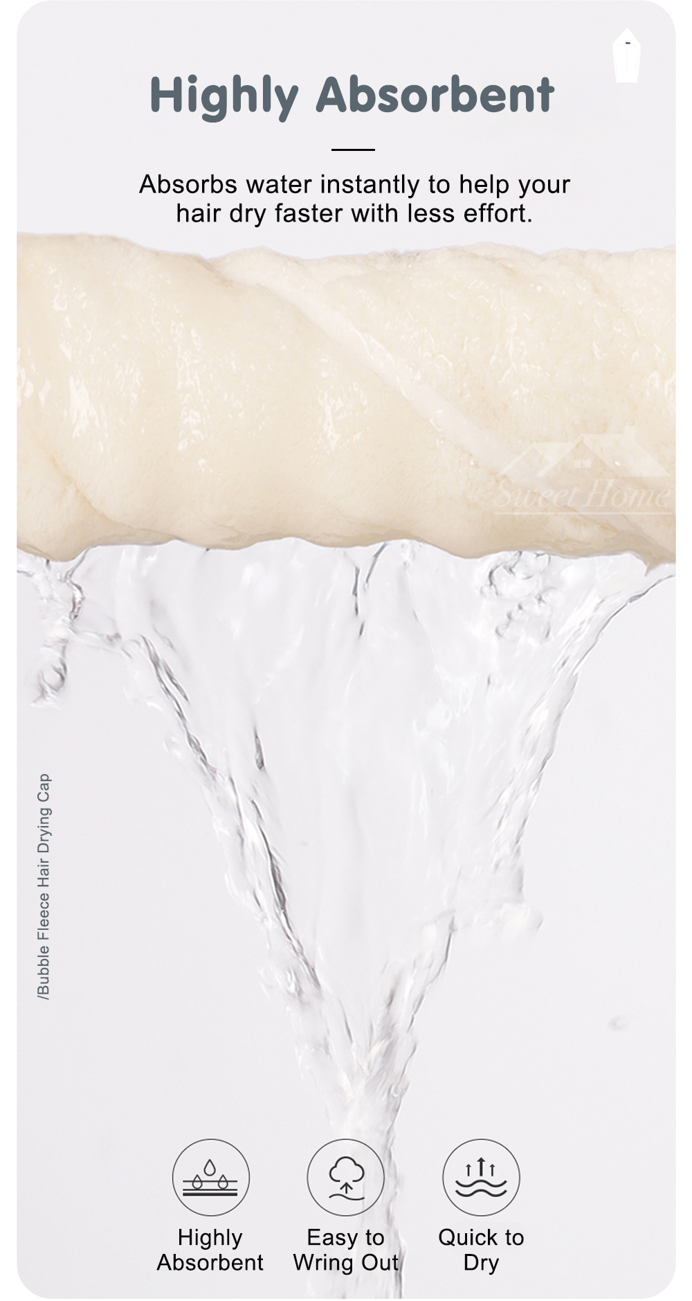 Bubble Fleece Hair Drying Cap-2